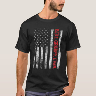 Mens Best Grampy Ever USA Flag American For Dad Pa T-Shirt