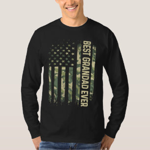 Mens Best Grandad Ever Camo American Flag Father's T-Shirt