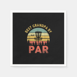 Mens Best Grandpa By Par Disc Golf Dad Fars Papa Napkin