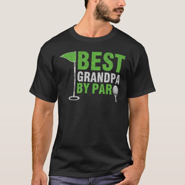 Mens Best Grandpa By Par Father s Day Golf Grandad T-Shirt (Front)