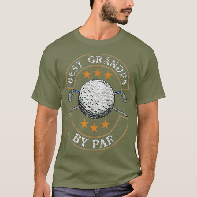 Mens Best Grandpa By Par Golf Lover Sports Day T-Shirt (Front)