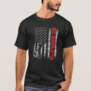 Mens Best Grandpa By Par US American Flag Father's T-Shirt