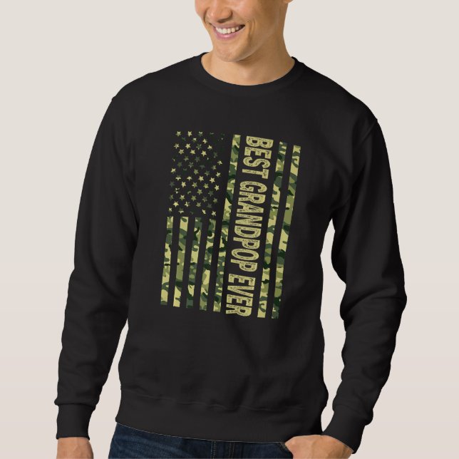 Mens Best Grandpop Ever Us American Flag Grandpa F Sweatshirt (Front)