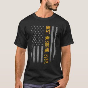 Mens Best Husband Ever American Flag   For Father' T-Shirt