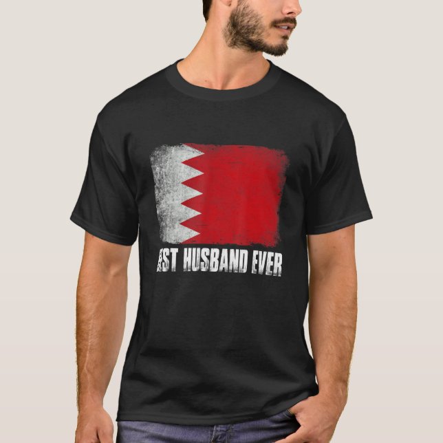 Mens Best Husband Ever Bahrain Flag Patriotic Dad  T-Shirt (Front)
