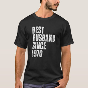 Mens Best Husband Since 1970 Vintage Wedding Anniv T-Shirt