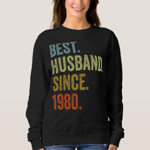 Mens Best Husband Since 1980 Wedding Anniversarry Sweatshirt