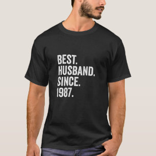 Mens Best Husband Since 1987   34Th Wedding Annive T-Shirt