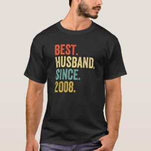 Mens Best Husband Since 2008 14th Wedding Annivers T-Shirt