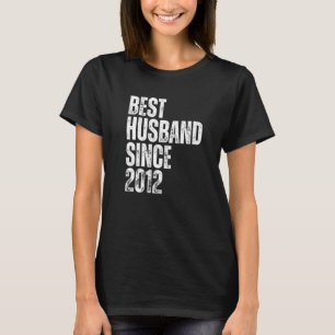 Mens Best Husband Since 2012 Vintage Wedding Anniv T-Shirt