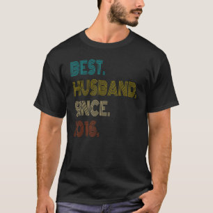 Mens Best Husband Since 2016 Vintage Couples Marri T-Shirt