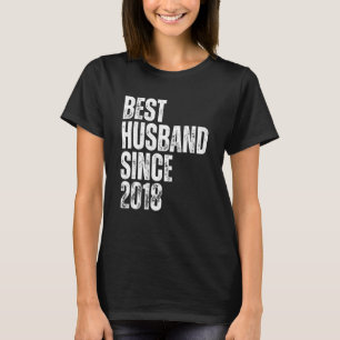 Mens Best Husband Since 2018 Vintage Wedding Anniv T-Shirt