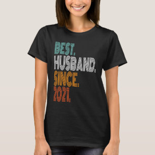 Mens Best Husband Since 2021 2nd wedding anniversa T-Shirt