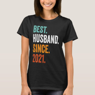 Mens Best Husband Since 2021 2nd wedding anniversa T-Shirt