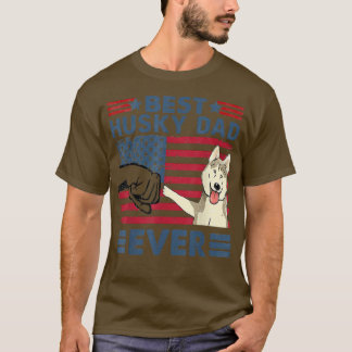 Mens Best Husky Dad Ever Vintage Dog Lover  T-Shirt