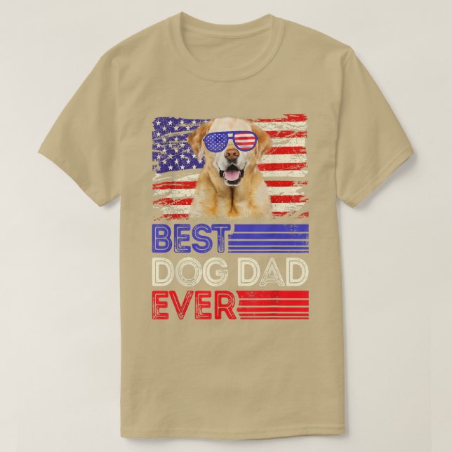 Mens Best Labrador Dad Ever American Flag Patrioti T-Shirt (Design Front)