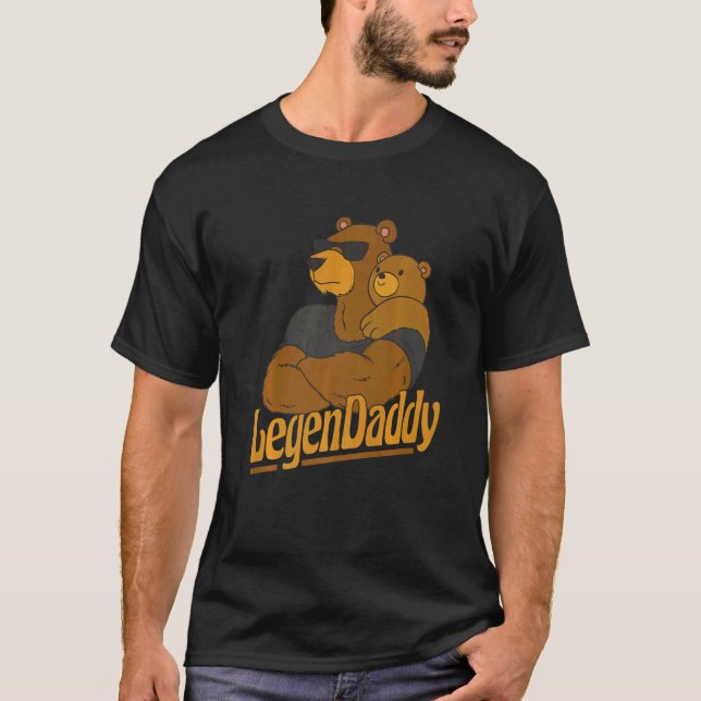 Mens Best Legendaddy Bear With Son Daughter Dad Pa T-Shirt (Front)