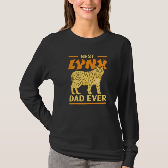 Mens Best Lynx Dad Ever Zookeeper Wildlife Animal  T-Shirt (Front)