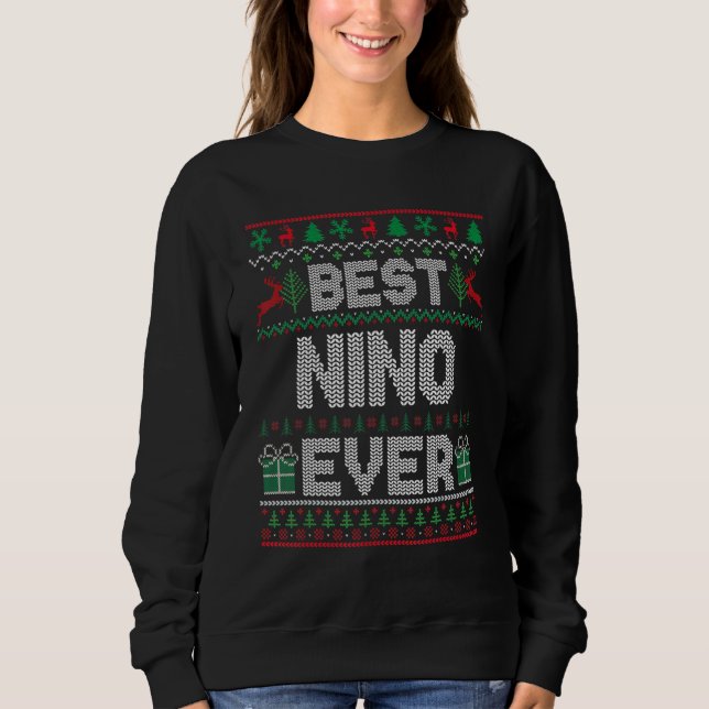 Mens Best Nino Ever Christmas Pajamas Matching Ugl Sweatshirt (Front)
