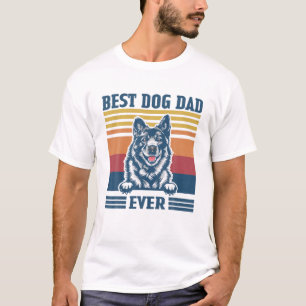 Mens Best Norwegian Elkhound Dad Ever Funny Dog Da T-Shirt