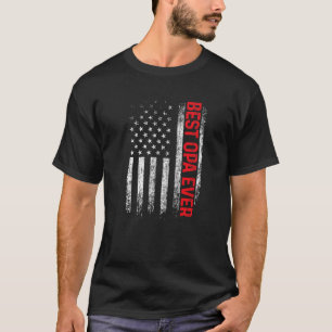 Mens Best Opa Ever American Flag Father's Day Opa T-Shirt