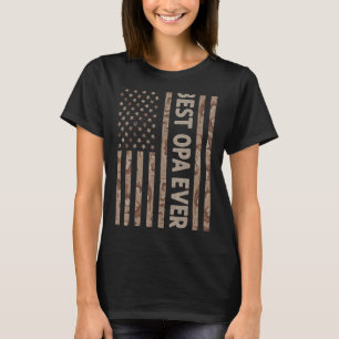 Mens Best Opa Ever Us American Flag Grandpa Fathe T-Shirt