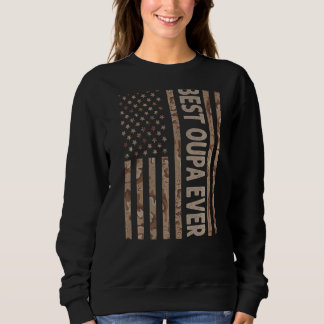 Mens Best Oupa Ever Us American Flag  Grandpa Fath Sweatshirt