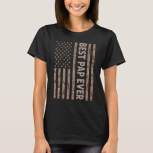 Mens Best Pap Ever Us American Flag   Grandpa Fath T-Shirt