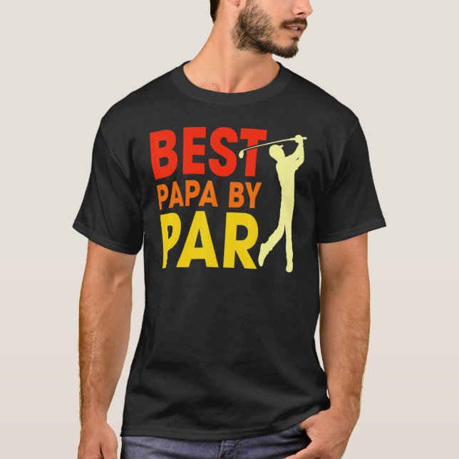 Mens  Best Papa By Par Father's Day Golf  Papa Gra T-Shirt (Front)