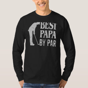 Mens Best Papa By Par Vintage Pro Golfer Fathers D T-Shirt