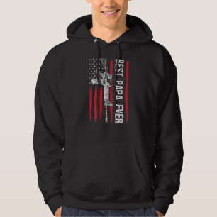 Mens Best Papa Ever Dad Gun Rights Ar-15 American  Hoodie