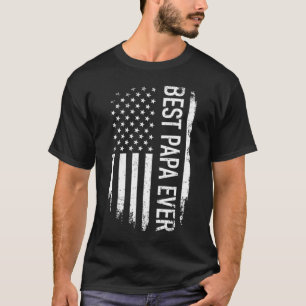 Mens Best papa ever us american vintage flag for g T-Shirt