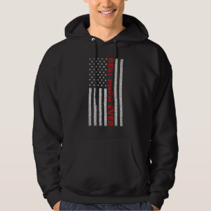 Mens Best Papa Ever Usa American Flag Father's Day Hoodie