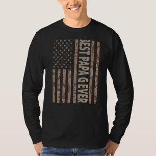 Mens Best Papa G Ever Us American Flag Grandpa Fa T-Shirt