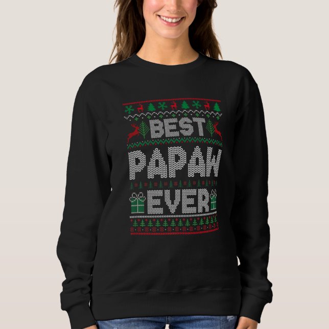 Mens Best Papaw Ever Christmas Pajamas Matching Ug Sweatshirt (Front)