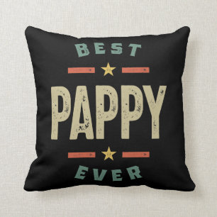 Mens Best Pappy Ever Father Grandpa Gift Cushion