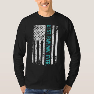 Mens Best Pawpaw Ever Us American Flag Father's Da T-Shirt