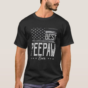 Mens Best Peepaw Ever American Flag Grandpa Gift T-Shirt