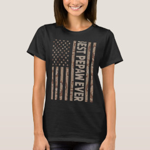 Mens Best Pepaw Ever Us American Flag Grandpa Fat T-Shirt
