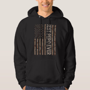 Mens Best Pepo Ever Us American Flag Grandpa Fat Hoodie