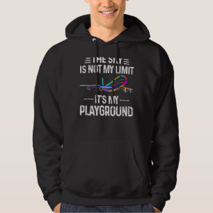 Mens Best Pilot The Sky Is Not My Limit It's My Pl Hoodie
