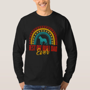 Mens Best Pit Bull Dad Ever Rainbow Pit Bull Owner T-Shirt