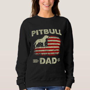 Mens Best Pitbull Dad Ever - American Flag 4th Of Sweatshirt