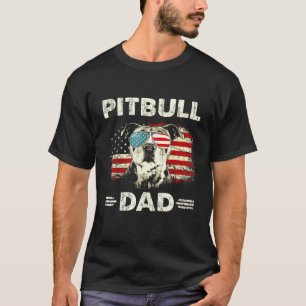 Mens Best Pitbull Dad Ever - American Flag 4th Of T-Shirt