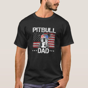 Mens Best Pitbull Dad Ever American Flag Dog 1 T-Shirt