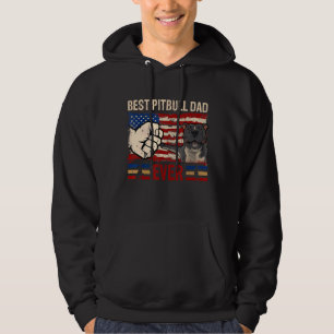 Mens Best Pitbull Dad Ever American Flag Dog Owne Hoodie