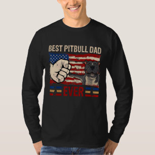 Mens Best Pitbull Dad Ever American Flag Dog Owne T-Shirt