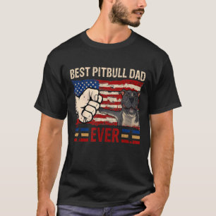 Mens Best Pitbull Dad Ever American Flag Dog Owne T-Shirt