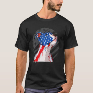 Mens Best Pitbull Dad Ever American Flag Drippin 4 T-Shirt