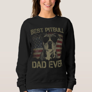 Mens Best Pitbull Dad Ever American Us Flag Dog Da Sweatshirt